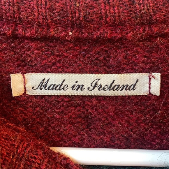 Vintage Nordic Knitted Wool argyle Crewneck Sweater Medium FLAW coastal grandma - Picture 5 of 9